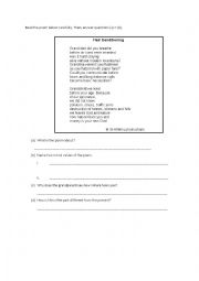 English Worksheet: poem - heir conditioning