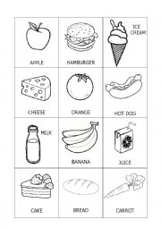 English Worksheet: Food names