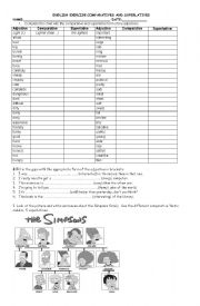 English Worksheet: Comparatives and superlatives