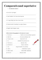 English Worksheet: Comparatives and superlatives