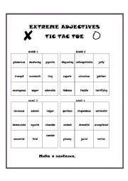 Tic Tac Toe with Extreme Adjectives