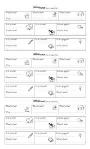 English Worksheet: Is it a .. ? What�s that?