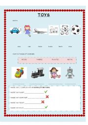 English Worksheet: Toys