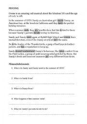 English Worksheet: Grease