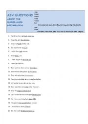 English Worksheet: Practising asking questions