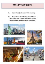 Matching adjectives - describing places