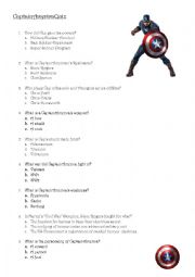 English Worksheet: Captain American Quiz - Avengers