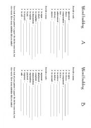 English Worksheet: Word building (noun-verb)