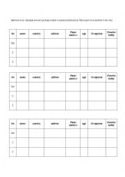 English Worksheet: Personal Interview