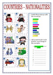 English Worksheet: COUNTRIES vs NATIONALITIES