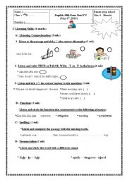English Worksheet: mid term test n 3