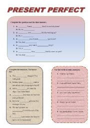 English Worksheet: PRESENT PERFECT