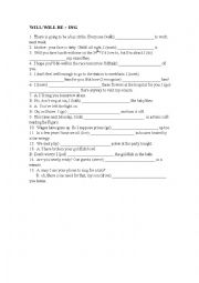 English Worksheet: future simple and continuous