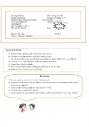 English Worksheet: speaking exam