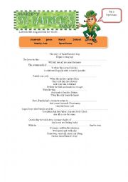 English Worksheet: Saint Patricks song