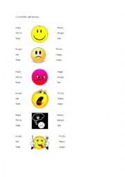 English Worksheet: Feelings matching exercise