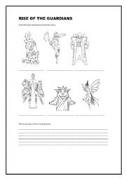 English Worksheet: Movie activity - Rise of the guardians