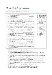 English Worksheet: travelling expressions