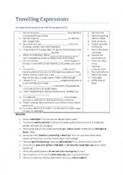 English Worksheet: travelling expressions