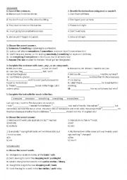 English Worksheet: places around town - prepositions of place - directions - must-mustnt - any-some-no-every and compounds