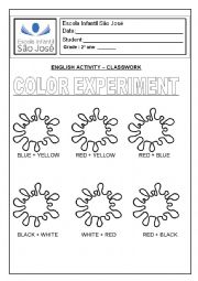 English Worksheet: Color Experiment