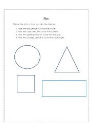 English Worksheet: Shapes