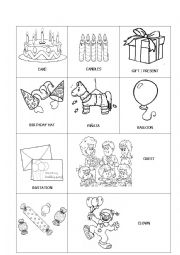 English Worksheet: Birthday Party Vocabulary