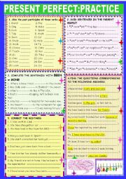 English Worksheet: Present perfect:: 2 page practice