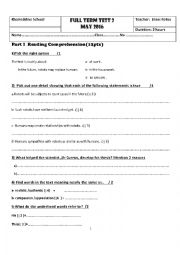 English Worksheet: Mock bac exam