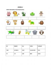English Worksheet: animals