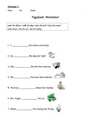 English Worksheet: piggy book worksheet