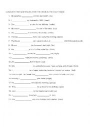 English Worksheet: past simple verbs