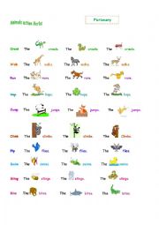 English Worksheet: Animals action verbs