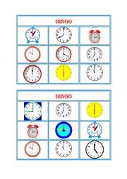 English Worksheet: Time Bingo 