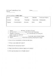 English Worksheet: Theatre Basics Test