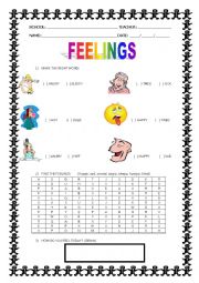 English Worksheet: FEELINGS