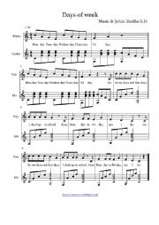 English Worksheet: Week song