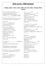 English Worksheet: Write on me - Fifth Symphony