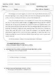 English Worksheet: global test S 2