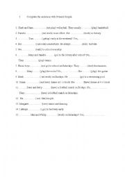 English Worksheet: Present Simple