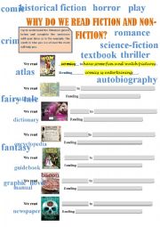 English Worksheet: GENRES OF LITERATURE