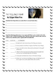 English Worksheet: The Tell-Tale Heart by Edgar Allan Poe