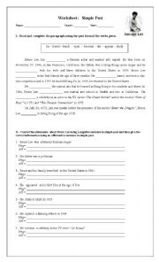 Simple Past Worksheet