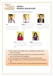 English Worksheet: How I Met Your Mother - Season 3 / Episode 8 - Spoiler Alert - 