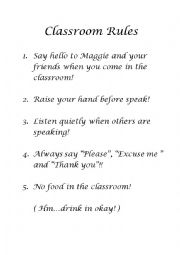 Classroom rules