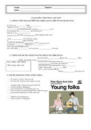 English Worksheet: Young folks