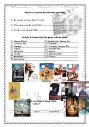 English Worksheet: Film Genres