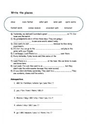 English Worksheet: vocabulary activity and order the sentence