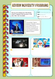 English Worksheet: Review movies/TV programs