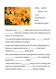 English Worksheet: Halloween